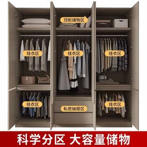 <b>Wardrobe</b> Home Bedroom Storage Cabinet Solid Wood Particleboard <b>Large</b> Capacity One Door Floor To Ceiling - Product Image 3