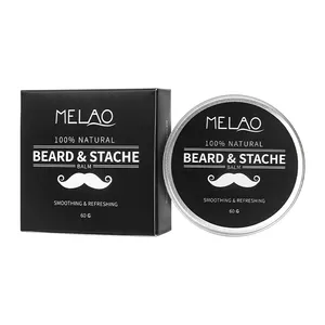 Étiquette personnalisée 60g baume marque étain barbe soin cire aluminium boîte de conserve 2oz barbe baume conteneur