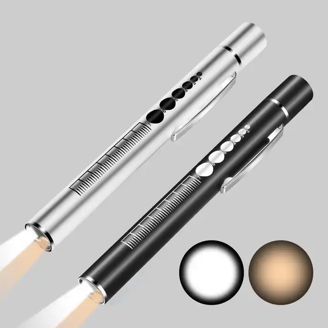 High Quality Rechargeable USB Yellow and White Light Doctor Nurse Student Handle LED Pocket Pen
