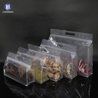 Sacs en plastique de qualité alimentaire avec fermeture éclair en Mylar, fond plat, imprimés en gravure transparente brillante, avec logo personnalisé, pour biscuits et épices