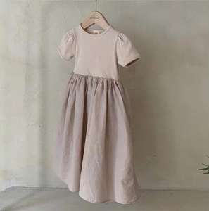 Vestidos Casuales de Verano para Niñas, de Algodón y Lino, de Color Sólido, de Manga Corta - Product Image 6