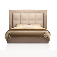 Luxuriöses Großhandels-Bett aus Echtem PU-Leder in King-Size und Queen-Size mit Stauraum