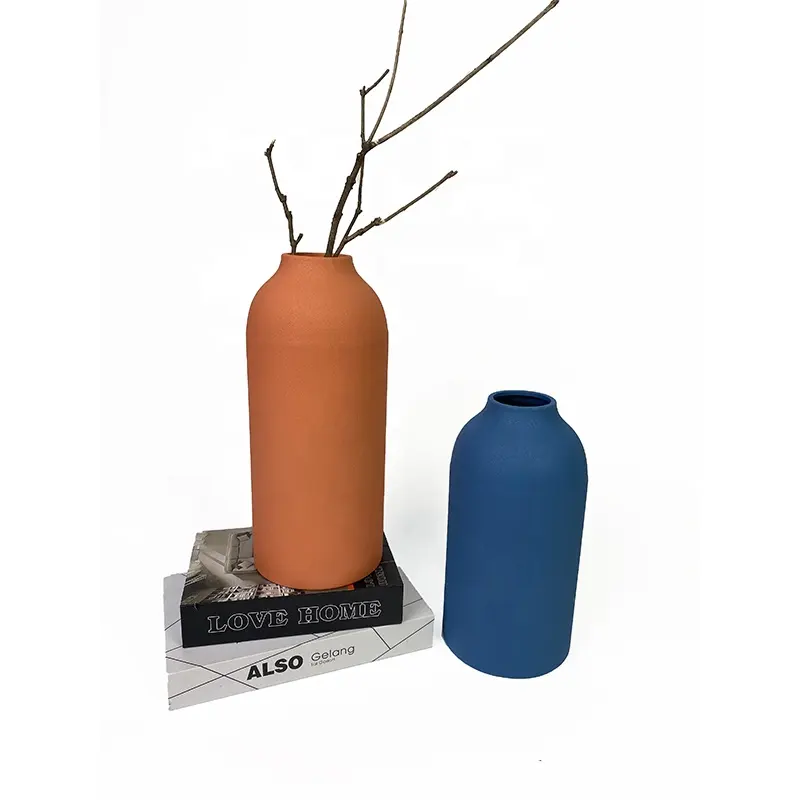 wholesale 2024 Metal table cylindric colored plain vases de mesa florero Decor