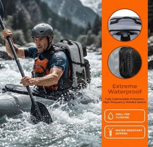 Dry Bag Waterproof Backpack 30L Tactical Backpack for Paddle Boarding <b>Fishing</b> Travel Camping Beach <b>Floating</b> Dry Bag for Men - Product Image 3