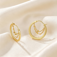 Boucle d'oreille Huggie en argent S925 plaqué or 18 carats pour femme