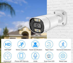 Cámara de Seguridad Exterior POE IP66 de 8MP CMOS, Visión Nocturna, Sirena Integrada, Detección de Movimiento, 1 Año de Garantía, ICsee - Product Image 2