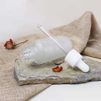 Flacon compte-gouttes en verre borosilicate haute résistance 20ml 30ml 60ml 100ml, dépoli transparent, anti-fuite, pour sérum et huile, contenants pour soins de la peau
