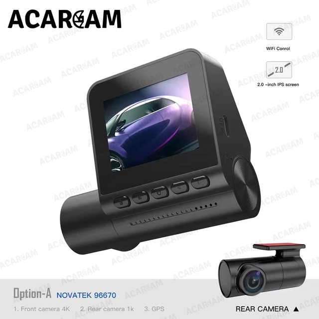 New Arrival Dash Cam 4K True HDR 4K Sony Starvis 2 Sensor Front and Rear Dual Dash Camera With 3.16 Inch IPS Screen Hot Sale