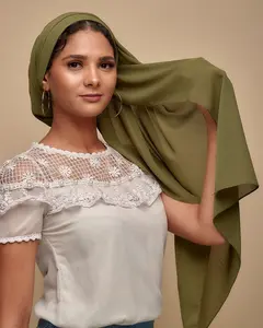 P. P. Rail — Hijab en mousseline de soie, écharpe unie de haute qualité, accessoires tutu baw froissé, écharpe pour femmes musulmanes