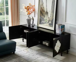 Accent Luxury <strong>French</strong> Style Modern Solid Oak TV Stand Storage Cabinet Eco-Friendly Large Capacity Durable with Drawer <strong>Shelves</strong> - Product Image 4