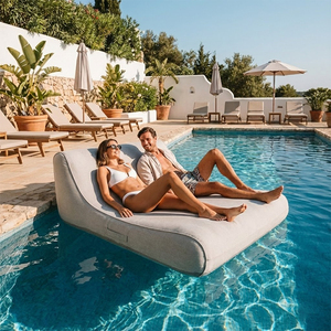 جديدة مزدوجة على شكل حرف L نفخ المتسكع نفخ المحمولة للطي حمام سباحة الشاطئ يطفو المتسكع الشمس - Product Image 1