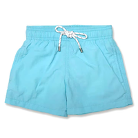 Celana Pendek Pantai Kasual Anak Laki-Laki Ukuran Besar, Bahan Polyester Spandex, Motif Garis, Logo Cetak, Cepat Kering