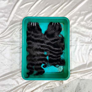 Mèches de cheveux brésiliens vierges non traités, lisses et ondulés, qualité Remy, 32 pouces, double trame machine - Product Image 1