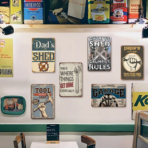 <strong>Vintage</strong> Tin Sign Country Tools Wall Art Plaque Workshop Garage Workshop <strong>Poster</strong> - Product Image 1