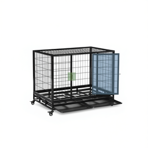 Gabbia e cuccia compatta per cani in metallo rettangolare per interni, per tutte le stagioni, articoli per animali domestici - Product Image 1