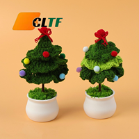 Arbre de Noël en crochet fait main 2026, fleurs en crochet pour pot, tricot pour pot, arbre de Noël en crochet