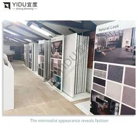 Présentoir coulissant pour dalles de carrelage, en métal blanc, multi-panneaux, pour échantillons de pierre, stand d'exposition pour marbre, quartz, porcelaine grand format