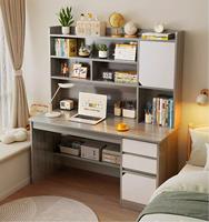Mobilier moderne pour bureau à domicile Bureau d'étudiant avec bibliothèque intégrée Combinaison d'étagère d'ordinateur pour usage domestique