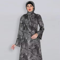 Personnalisez votre propre conception imprimée Abaya femmes robe à manches longues Abaya-Flowy robe islamique pour les femmes