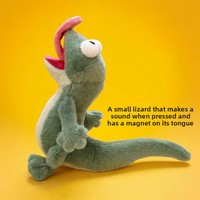 Boneka Kadal Bertema Halloween dengan Lidah Terjulur, Isi Kapas PP, Unisex, Dilengkapi Magnet, Dapat Memainkan Suara, Rancangan Transformasi