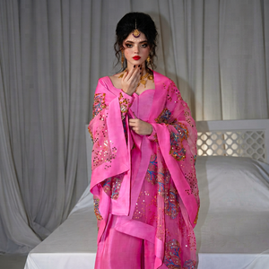 Sari/Saree/Chari en Soie ROSE BLUSH pour Femme – Été 2026 – Séchage Rapide et Évacuation de l'Humidité - Product Image 1