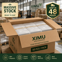 Sachets sous vide Ximu en plastique transparent à 3 soudures latérales, étanches à l'humidité, sans fermeture éclair, petits sachets alimentaires pour snacks et salades, vente en gros