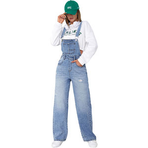 Combinaison en jean à jambes larges pour femme Combinaison en jean pour adolescentes Combinaison en jean pour femmes 2022 - Product Image 1