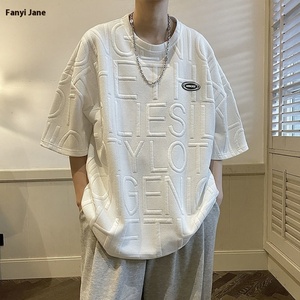 Camiseta Casual de Verano para Hombre, Cómoda, Holgada, Moderna, Estilo Waffle Tridimensional, Manga Corta, Jersey Grueso de Secado Rápido - Product Image 3
