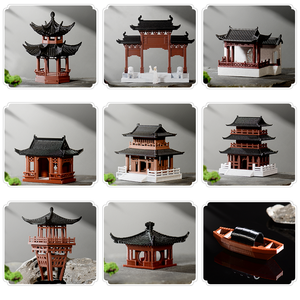 Mini Chinese Antieke Achthoekige Paviljoen Tafelblad Model Traditionele Thuis Kantoor Plank Decor Gemaakt Van Duurzaam Plastic - Product Image 6