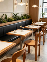 Chaise de salle à manger en bois massif nordique, chaise en bois à dossier incurvé durable pour restaurant, café, hôtel, usage commercial