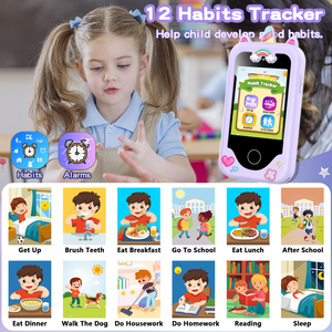 Jouet smartphone intelligent pour enfants avec jeux MP3, rappel quotidien, capteur CMOS, vidéo VGA, appareil photo 30MP, coque en silicone - Product Image 5