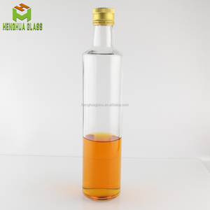500ml forme ronde clair <span class=keywords><strong>Marasca</strong></span> 16oz 50cl vide bouteille en verre d'huile d'olive givrée récipient pour liquide alimentaire avec bouchon à vis en aluminium - Product Image 2