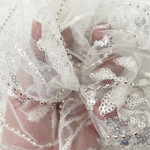 Harvest High Quality Purple <strong>Sequin</strong> <strong>Net</strong> Embroidery French Tulle African Lace <strong>Fabric</strong> with Beads and <strong>Sequin</strong> - Product Image 5