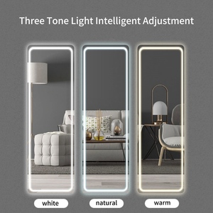 Hiện đại đầy đủ chiều dài thông minh <span class=keywords><strong>Led</strong></span> sàn Gương đứng miễn phí treo tường với thắp sáng 3 chế độ màu kính thiết kế gương - Product Image 2