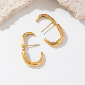 Boucles <span class=keywords><strong>d</strong></span>'oreilles longues en or vermeil Hope Huggie Boucles <span class=keywords><strong>d</strong></span>'oreilles minimalistes en acier inoxydable Manchette Bijoux <span class=keywords><strong>fantaisie</strong></span> - Product Image 3