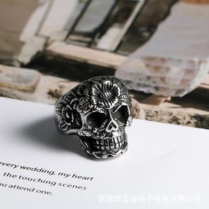 Floral Skull <b>Ring</b> For Men SA824 Fashion Jewelry Gift Occasion Dongguan - Product Image 1