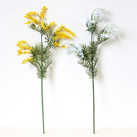 Nouvelle fleur artificielle en plastique d'acacia, fleur en peluche triginale jaune roi fleur de cerisier décoration fleur