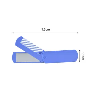 Wholesale Rectangular 3 In 1 Double-sided Folding Portable Small Comb With Mirror