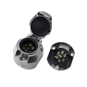 Adaptateur de prise de remorque étanche en aluminium, norme européenne, 7 broches, contact en cuivre, noir, 75g, fabriqué en Chine, 12V, camion, 2006 - Product Image 3
