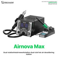 Station de Retravail à Air Chaud Double Station en Alliage d'Aluminium MECHANIC Airnova MAX, Température 100-500°C pour Outils de Réparation de Téléphones Mobiles