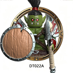 Figurine de guerrier orque médiéval fantastique, blocs de construction, armure, bouclier, arme, jouet en briques pour collection ou cadeau - Product Image 2