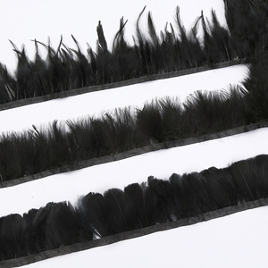 Bordure en plumes d'autruche noires blanchies à motifs - Accessoires vestimentaires et ceinture décorative <span class=keywords><strong>pour</strong></span> oreiller - Product Image 3