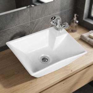 Modern Stone Ceramic Countertop Wash Basin Rectangle Top <b>Mount</b> Bathroom Sink Lavabo Vanity Basin - Product Image 6