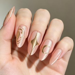 <span class=keywords><strong>Ongles</strong></span> artificiels en ABS sur mesure, forme amande, effet œil de chat, couvrance totale, haute qualité, paillettes scintillantes, design brillant, vente en gros - Product Image 3