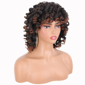 Peluca sintética rizada corta con cierre frontal para mujer, pelo sintético corto con cierre de encaje frontal, color <span class=keywords><strong>rubio</strong></span>, personalizado - Product Image 1