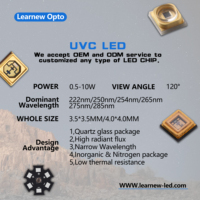 3W 3535 UVC SMD Diode Lampe Perles 5-7V 500mA 350mA 250nm 255nm 260nm 265nm 275nm 280nm 285nm 3.5*3.5mm LED Chips