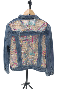 Giacca Vintage Y2K Streetwear da <span class=keywords><strong>donna</strong></span> in Denim lavato con pizzo <span class=keywords><strong>a</strong></span> <span class=keywords><strong>fiori</strong></span> dolci Prendas De Vestir da <span class=keywords><strong>donna</strong></span> - Product Image 4