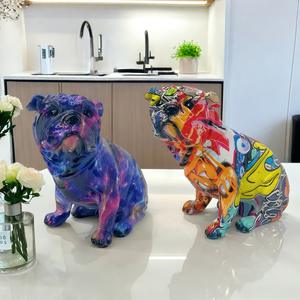 Figura Decorativa de Bulldog con Cabeza Inclinada, Esculpida en Resina Epoxi, de Alta Gama, para Decoración del Hogar, Sala de Estar y Escritorio - Product Image 3