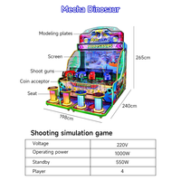 Machine de jeu d'arcade à monnayeur Plants Vs. Zombies avec tir de pistolets à eau, en métal et plastique, pour 4 joueurs, pour usage intérieur, en anglais