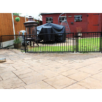 Valla de seguridad clásica para perros de hierro forjado para exteriores y puerta personalizada para patio trasero, corralito de seguridad para mascotas, valla de barrera para ejercicios